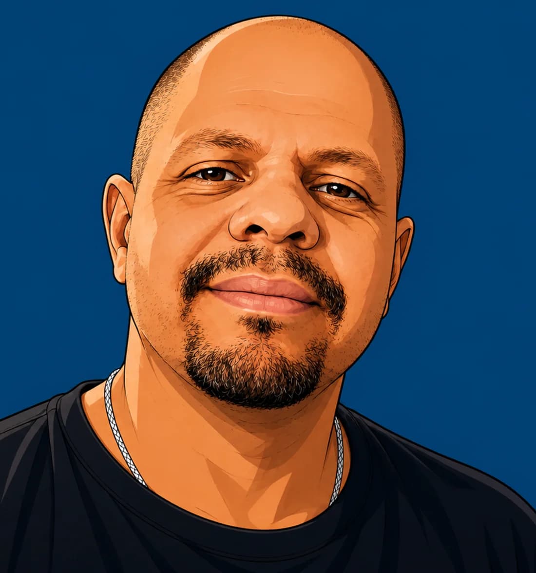 Retrato ilustrado de Junior Martins